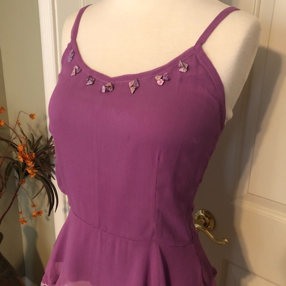 Tamara Catz purple silk chiffon camisole top small - Picture 2 of 4